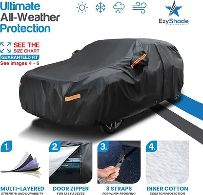 EzyShade 10-Layer SUV Car Cover Waterproof All Weather. See Vehicle Size-Chart - Image 2