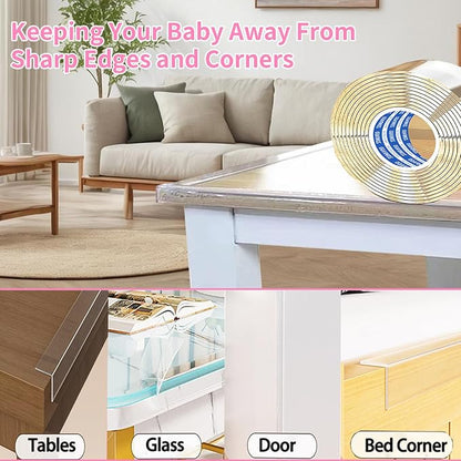Clear Soft Corner Protectors for Furniture Strip, 1.4in x13FT, Sharp Edge & - Image 6