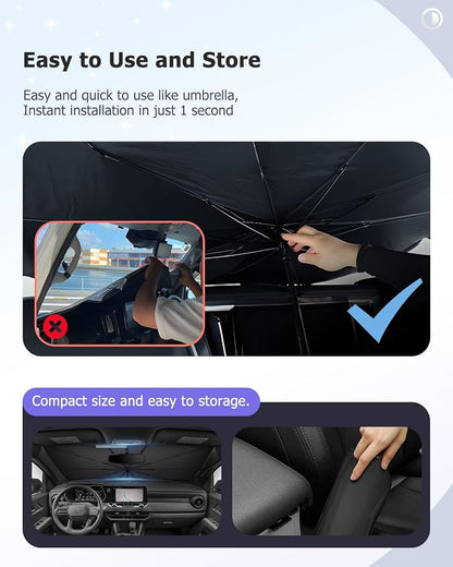 2025 Upgrade Car Windshield Sun Shade Windshield Sunshade Umbrella Protect Car - Image 8