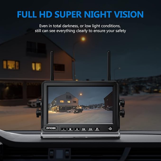 2 Magnetic Solar Wireless Backup Camera HD1080P 3 Mins DIY Installation DVR 7" - Image 5