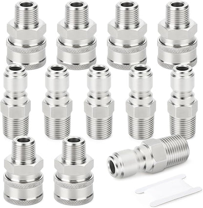 TAISHER 12PCS 304 Stainless Steel Pressure Washer Adapter Kit, Quick Connect by TAISHER