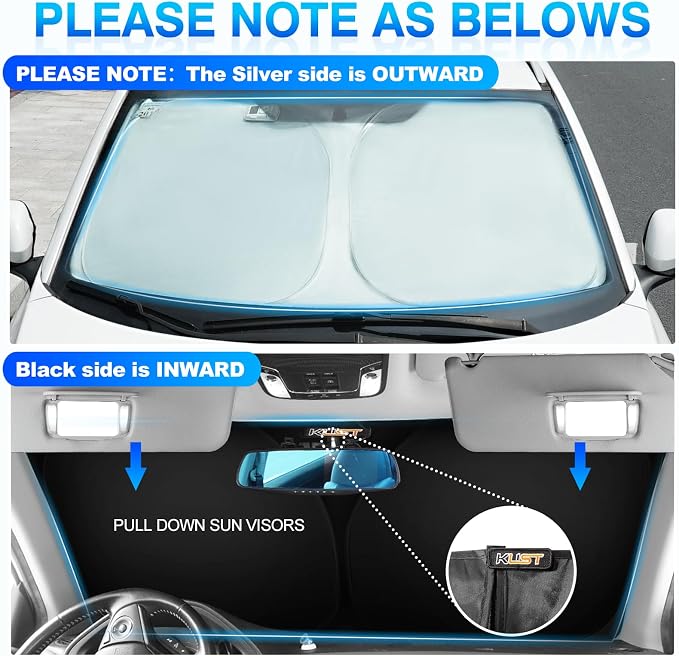 KUST Windshield Sun Shade for Audi Q7 Accessories 2007-2015 Window Shade Sun - Image 3