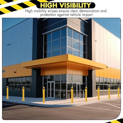 6 Pack Safety Bollard Post, 42 Inch Height 4.5 Inch Diameter Yellow Pipe Safety - Image 5