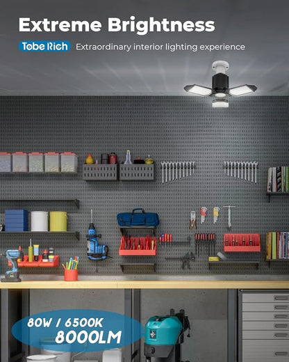 LED Garage Lights 4 Pack, 8000LM Shop Lights - Image 2