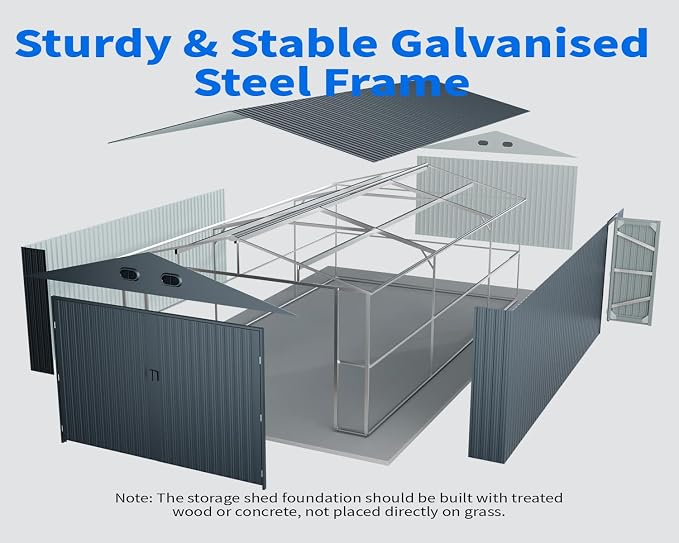 20x13 Metal Shed, Metal Garage Building - Image 9