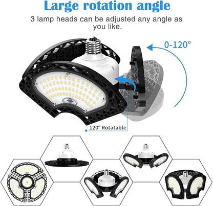 LED Garage Light 80W Deformable LED Ceiling Lights 12000 Lumens Led Shop Lights - Image 2