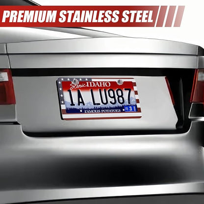 2 Pack License Plate Frames, Stainless Steel Car License Plate Cover Car - Image 6
