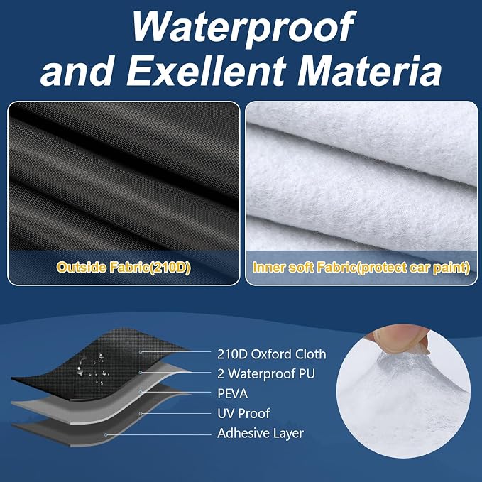 QUNSUNUS Waterproof Car Cover for Ford Fairlane 1968-1970 and Torino 1968-1976 - Image 3