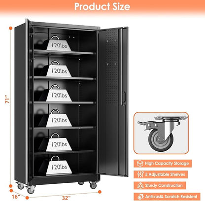 71" H×32" W×16" D Garage Storage Cabinet - Image 3