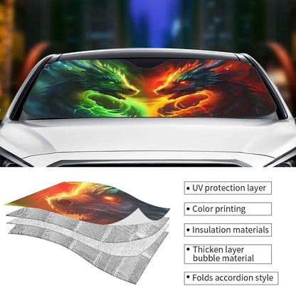 Dragon Car Sun Shade Windshield Sunshade Foldable Front Window Shield Cover - Image 3