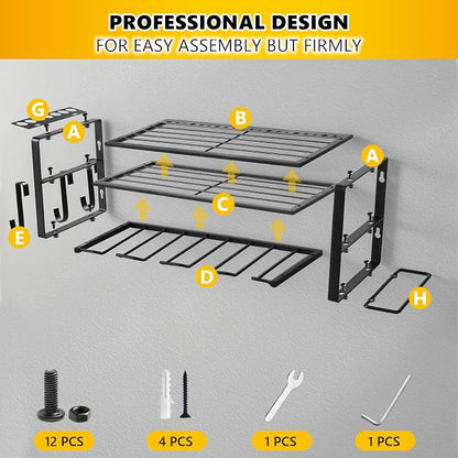Power Tool Organizer Wall Mount, battery storage rack, Heavy Duty Iron Material - Image 4