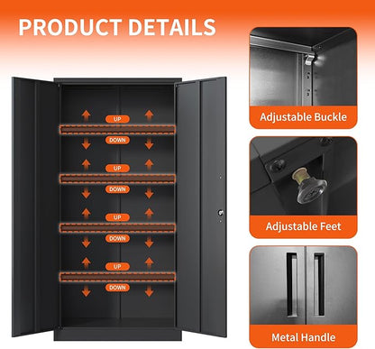 72'' Garage Storage Cabinet, Lockable Storage Cabinet - Image 4