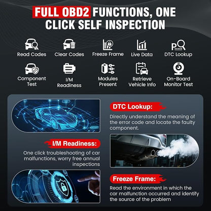 BOSSCOMM IF740 OBD2 Scanner, 4 Systems ABS/SRS/Transmission/Check Engine Code - Image 5