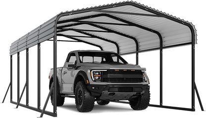 12 x 20 FT Metal Carport with Galvanized Steel Roof, Heavy Duty Metal Roof - Image 9