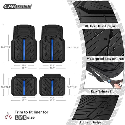 CAR PASS Metal Medium Rubber Floor Mats - Image 3