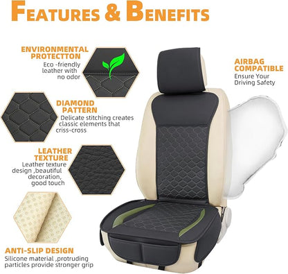 Elantrip 2PCs Front Car Seat Covers Leather Car Seat Protector Universal fit - Image 4
