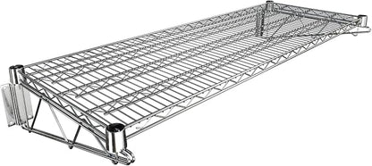 18" x 48" Chrome Wire Wall Mount Shelf by Krollen+Industrial