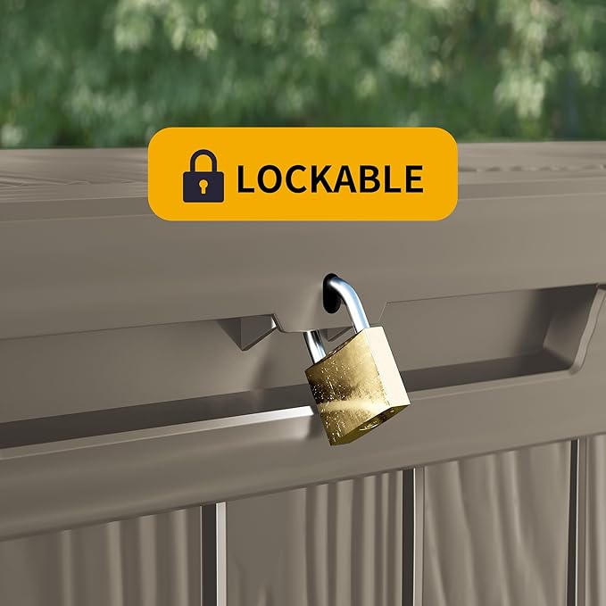 320 Gallon Outdoor Storage Box Patio Deck Box Waterproof, Resin Lockable - Image 5