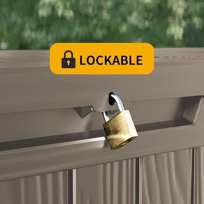 270 Gallon Outdoor Storage Box Patio Deck Box Waterproof, Resin Lockable - Image 4