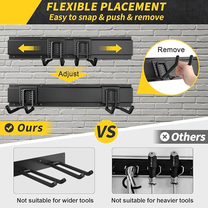 64 Inches Garage Storage, Garage Organization, Wall Mount Garden Tool Organizer - Image 3