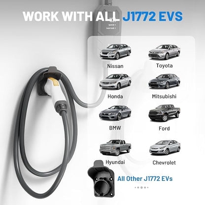MECMO EV Charger Holder SAE J1772 Wall Mount Charging Cable Hanger Organizer - Image 3