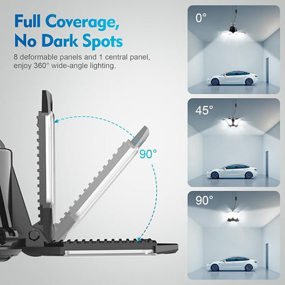 TANBABY 2 Pack Motion Sensor Garage Light, Deformable Garage Lights Ceiling LED - Image 4