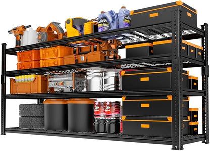 Storage Shelves Heavy Duty, 4-tier Adjustable Metal Industrial Utility Shelf by ROOMTEC