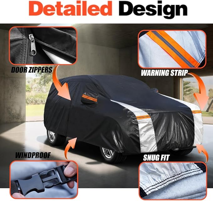 Cadillac SRX Car Cover 100% Waterproof All Weather, Gift - Image 3