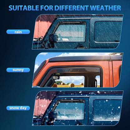 Nilight in Channel Rain Guards for Dodge Ram 1500 2009 2010 2011 2012 2013 2014 - Image 5