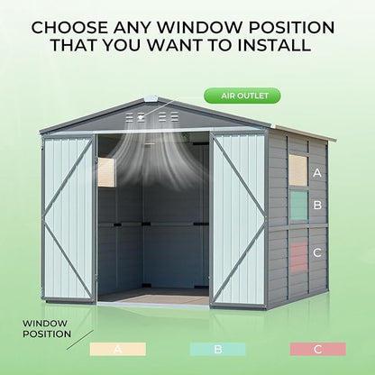 MyVoice 8x8 FT Wooden Outdoor Storage Shed - Image 3