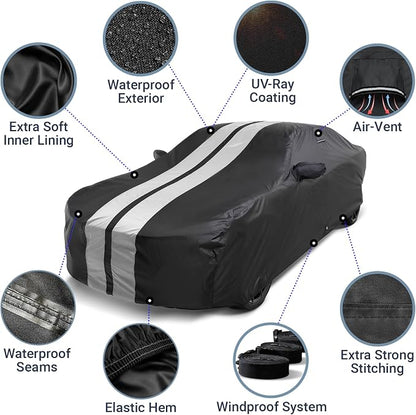 iCarCover Custom Car Cover for Chevy Malibu Waterproof All Weather Rain Snow UV - Image 4