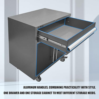 JZD Garage Storage Workbench Set, Metal Industrial Strength Tool Storage System - Image 7