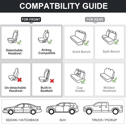 Car Seat Covers Full Set, Front and Rear Seat Covers - Image 4