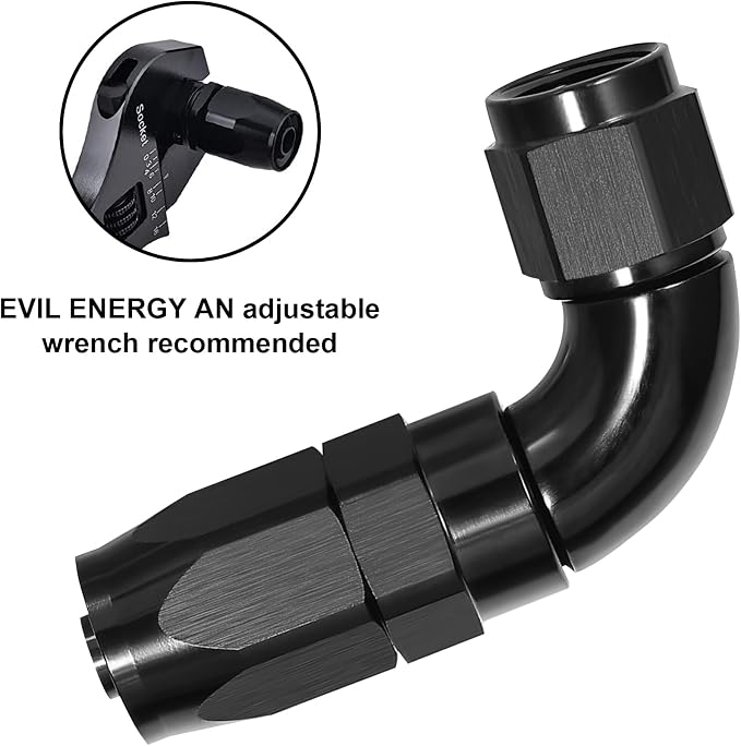 EVIL ENERGY 8AN 90 Degree One Piece Full Flow Hose End Fitting Swivel - Image 4