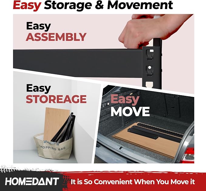 HOMEDANT 5 Tier Laminated Boltless Heavy Duty Garage Storage Adjustable Wide - Image 7
