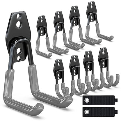 3-H Garage Wall Hooks 10 Pack, Heavy Duty Garage Hooks by 3-H
