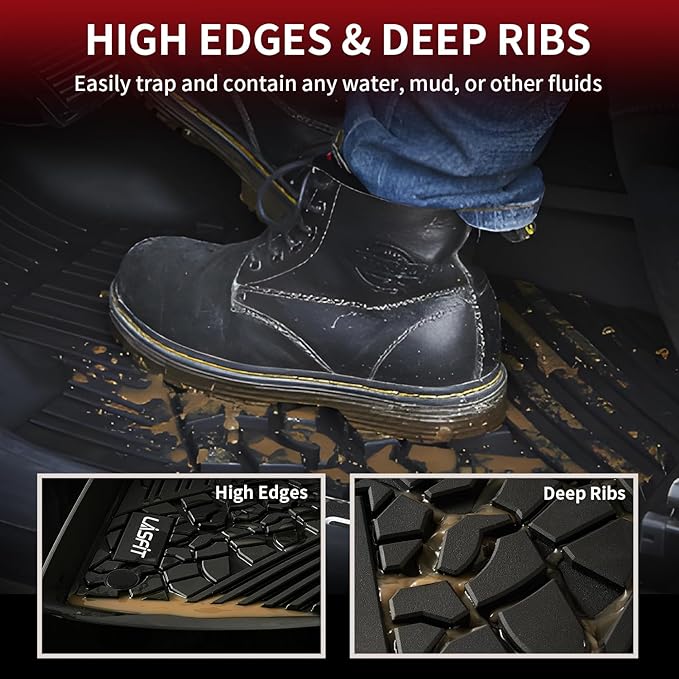 LASFIT Floor Mats for Jeep Compass 2017-2025 All Weather TPE Custom Fit Car - Image 4
