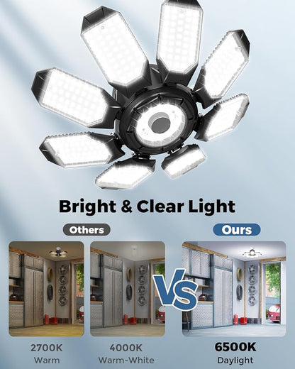 Adiding LED Garage Ceiling Lights 14000Lm w/ 8 Adjustable Panels, Super Bright - Image 7
