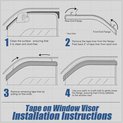 Auto Dynasty 2Pcs Carbon Fiber Pattern Window Visors Compatible - Image 5