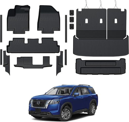 Floor Mats Set for 2022-2025 Nissan Pathfinder 7/8 Seats Accessories, Full by GALVAGNITE