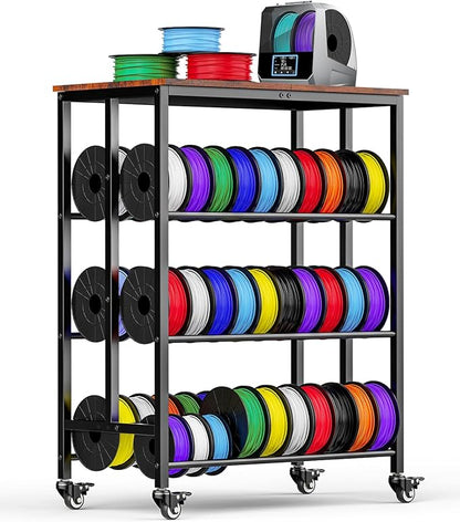 3D Printer Filament Cart, 2 Rows Filament Storage Rack Shelf by Ormeli