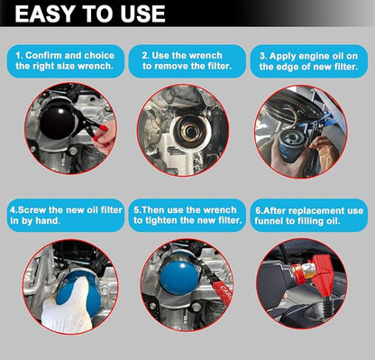 9pcs Oil Filter Wrench Set, Adjustable Oil Filter Removal Tool From 1-3/4" to 6" - Image 9