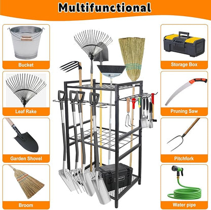3 Tier Garden Tool Organizer, Yard Tool Tower Rack, Tool organizer up to 78 - Image 2