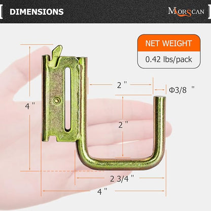 10 Pack 2" E Track J Hooks Heavy Duty Galvanized Steel E-Track Tie Down - Image 3