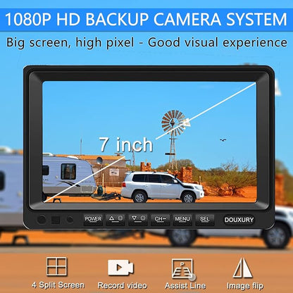 RV Backup Camera System with 7'' Quad Split 1080P Monitor - Image 3
