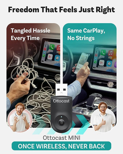 OTTOCAST Mini 2025 2-in-1 Wireless CarPlay/Android Auto Adapter, 5GHz WiFi - Image 7