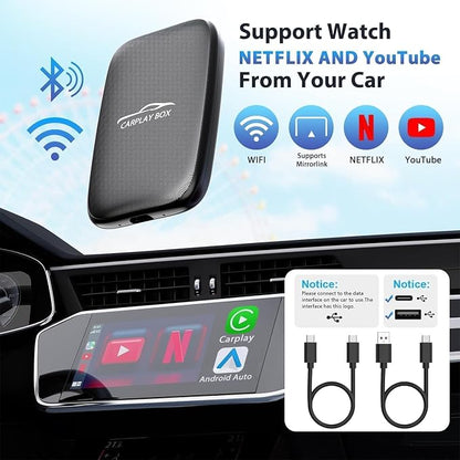 2025 Upgraded Wireless Carplay and Android Auto Dongle Support Netflix/YouTube - Image 3