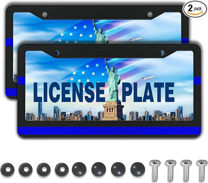 License Plate Frames for Women Blue Black Automotive Exterior Accessories for by Unknown