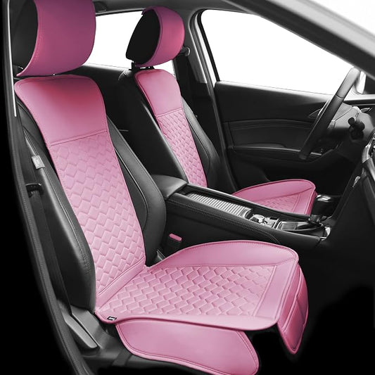Elantrip 2 PCS Front Car Seat Covers Pink Leather Auto by Elantrip