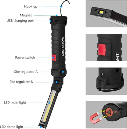 Gifts for Men 3Pack LED Flashlight, Rechargeable Work Lights - Image 4